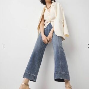 White House Black Market Women’s Extra High-Rise Wide Leg Cropped Jeans Size 4